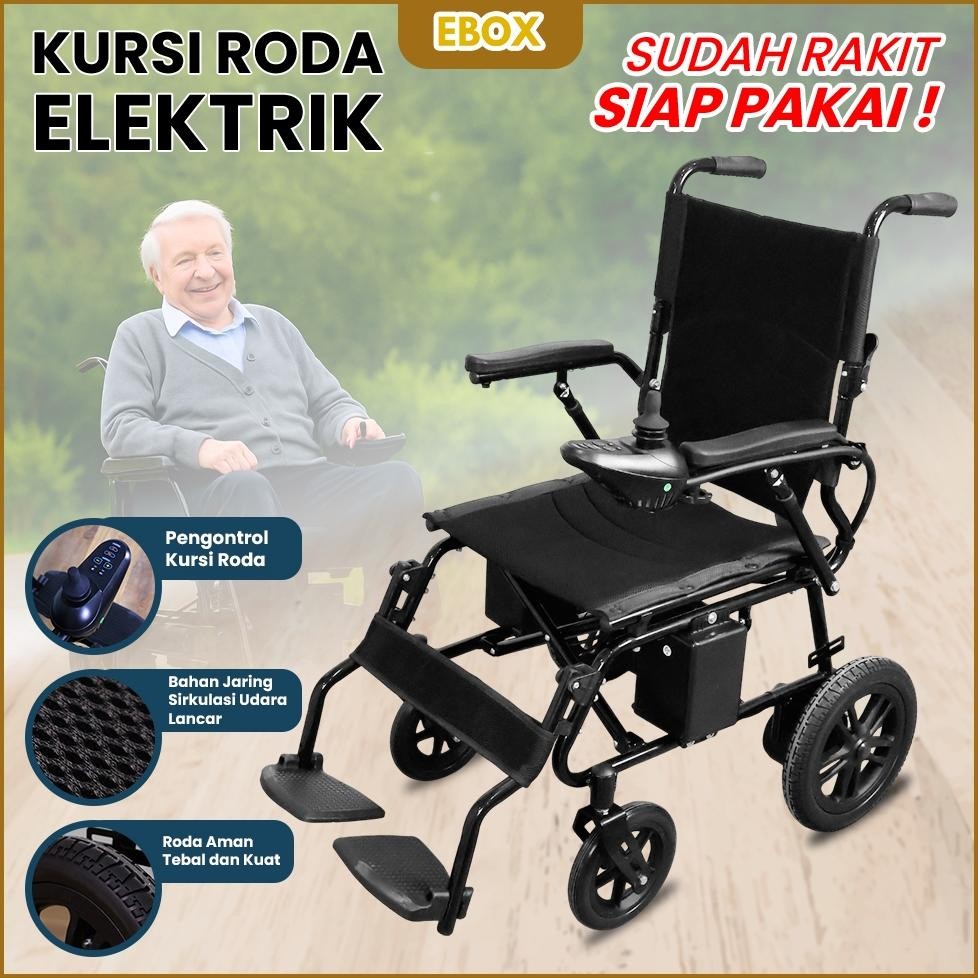 Kursi Roda Elektrik EBOX Lipat Otomatis Ringan untuk Dewasa & Lansia Ready stock MAKASSAR