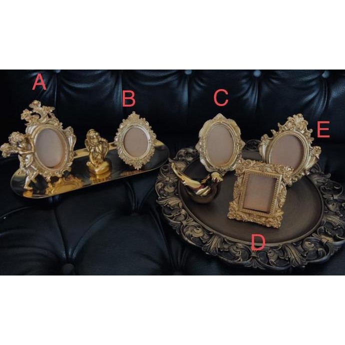 Frame Foto Bingkai Foto Classic Vintage Bingkai Emas Mini Gold Frame HS