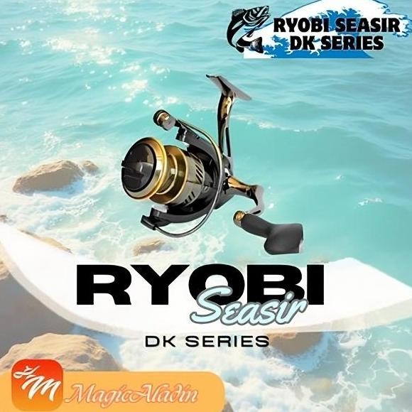 REEL PANCINGAN RYOBI SEASIR DK 1000/6000 BERKUALITAS DENGAN BEARING 14+1 DAN WARNA EMAS METALIK ALAT