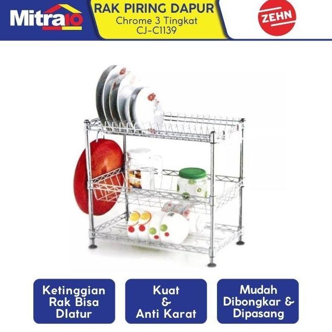 Zehn Rak Piring Cj-C1139 Chrome Adjustable