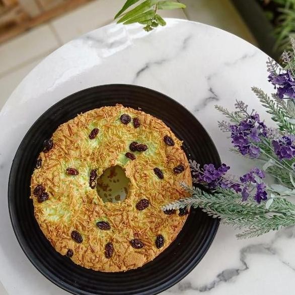 

Kue Bolu Pandan Chiffon Cake Topping Kismis Keju Enak Lembut