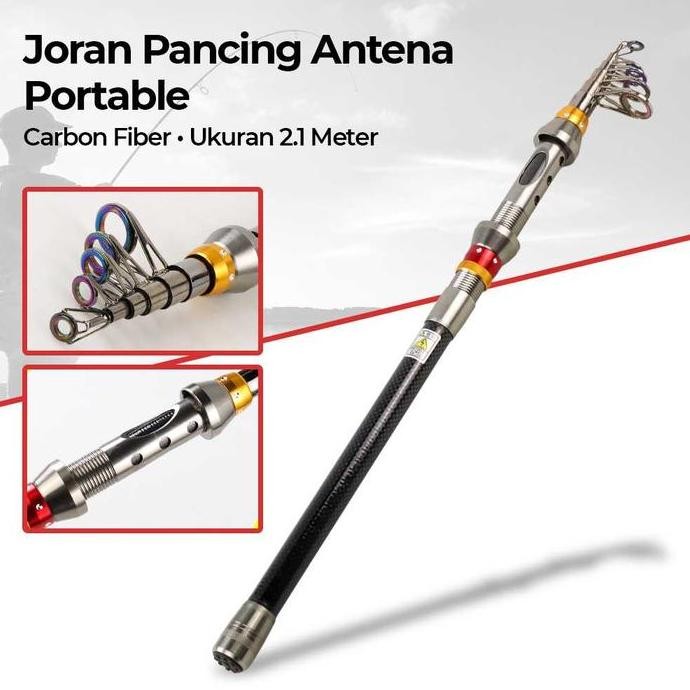 Fishing Antena Joran Walesan Pancing Ikan Carbon Fiber Teleskopik
