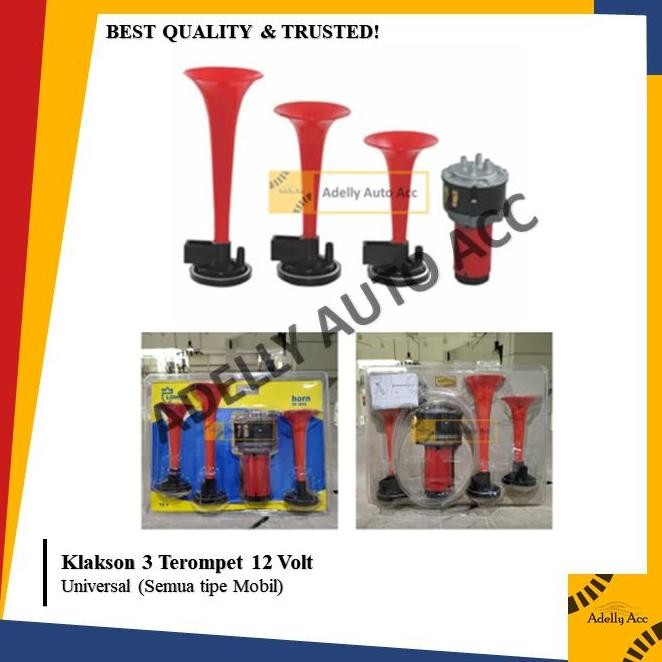 klakson trompet terompet 3 corong telolet 12 volt dinamo