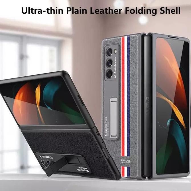 Case Samsung Galaxy Z Fold 2 Leather Magnetic Stand Case GKK Original