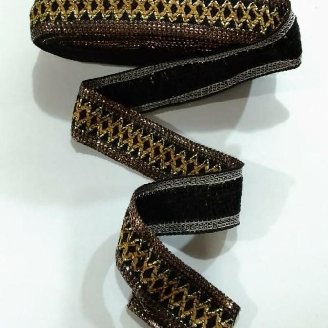 @@@@] Renda Gamis JR Motif Silang Warna Coklat Tua (15 yards) Aksesoris