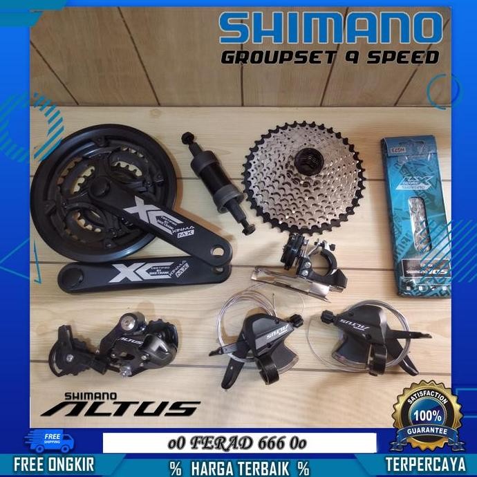 GROUPSET 7/8/9 SPEED MODEL SHIMANO TOURNEY/ALTUS/ALIVIO FOR MTB ORIGINAL DAN TERPERCAYA