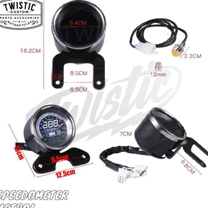 Speedometer Digital Metrol Motor Custom Bobber Universal