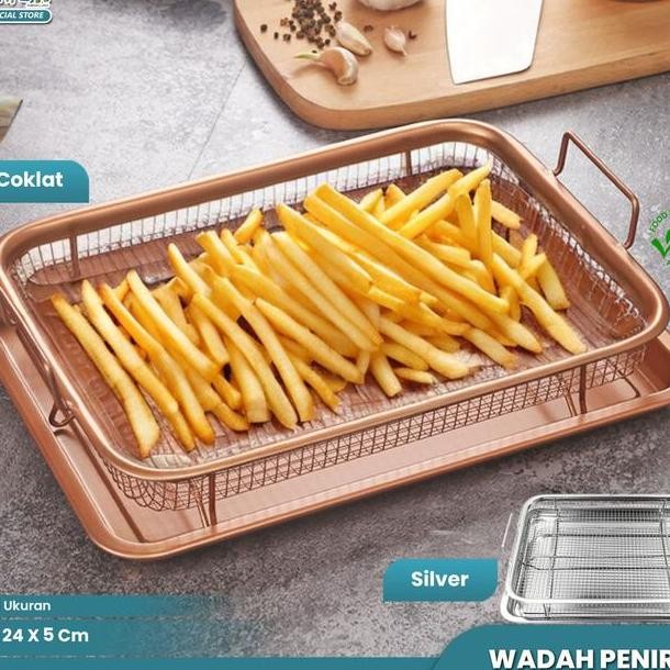 

Sinda Ready Copper Crisper Tray Loyang Oven Serbaguna Baking Tray Rak Pendingin Dan Peniris Minyak Stainless Dalam Satu Produk