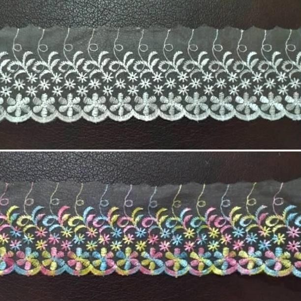 }}}}}}] Renda Nilon Bordir Lebar 10 cm (15 yard)