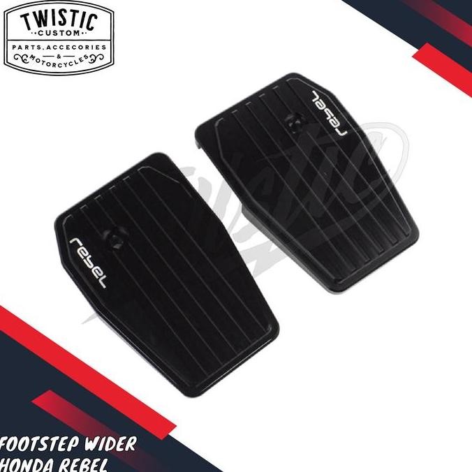 FOOTSTEP FOOT PEG PIJAKAN KAKI WIDER LEBAR MOTOR HONDA REBEL 500 CM500 BOBBER CUSTOM ORIGINAL DAN TE