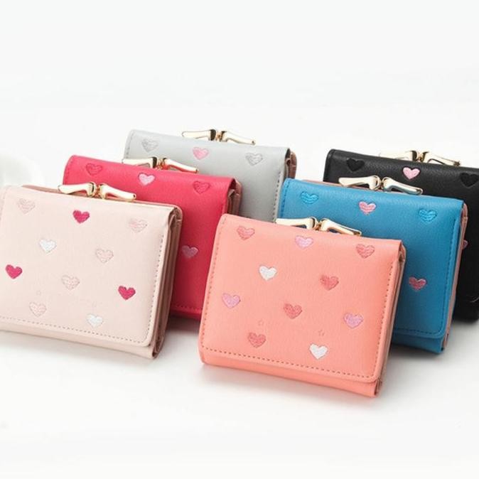 DOMPET WANITA DOMPET LIPAT LOVE DOMPET KECIL UNIK DOMPET MURAH HP