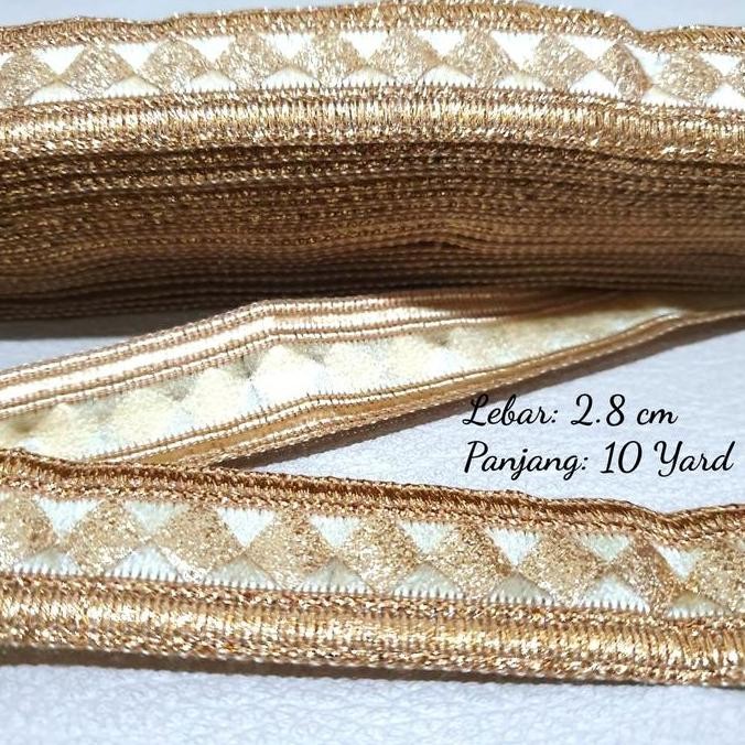 

Produk Terbaik] Renda India Motif Wajik - Emas (10 yard)