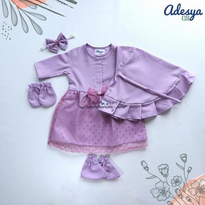 Baju muslim bayi perempuan/gamis newborn Navy