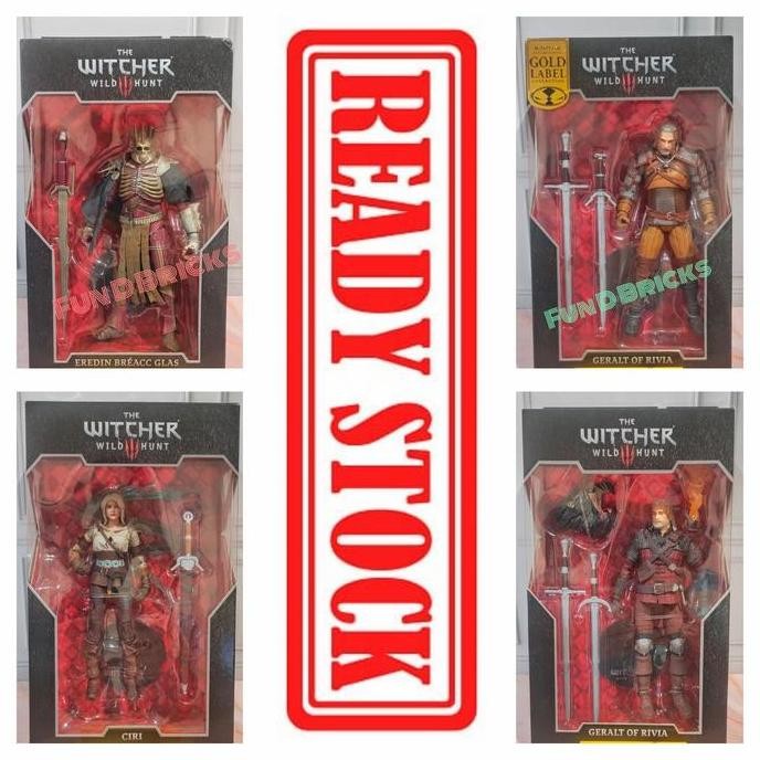 Mcfarlane The Witcher Wild Hunt Geralt of Rivia Ciri Eredin Gold Label
