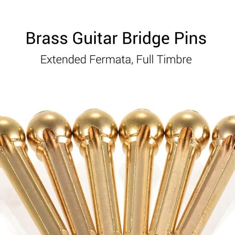 6Pcs Bridge Gitar Akustik Bahan Tembaga Pin Bridge Gitar Logam