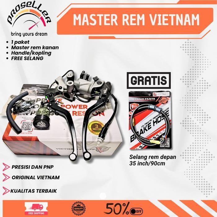 Master Rem Corsa Corta Vietnam Single Tabung Grade A Matic Vario Beat Xeon Mio R15 Cbr150 Motor Moto