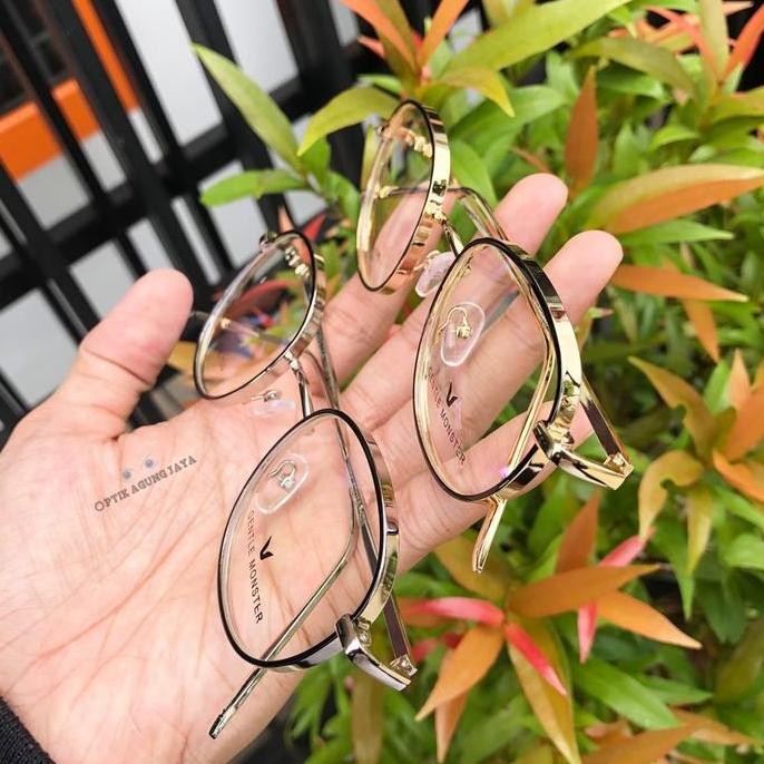 ( Gratis Lensa ) Frame Kacamata Minus Pria Wanita Gentel Monster Gm225