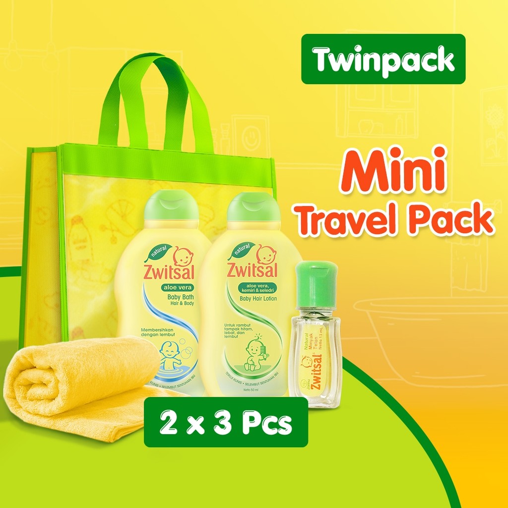 ZWITSAL BABY Gift TRAVEL PACK Hampers Bayi Baby Gift Set Paket perlengkapan bayi 2PC (Twinpack)