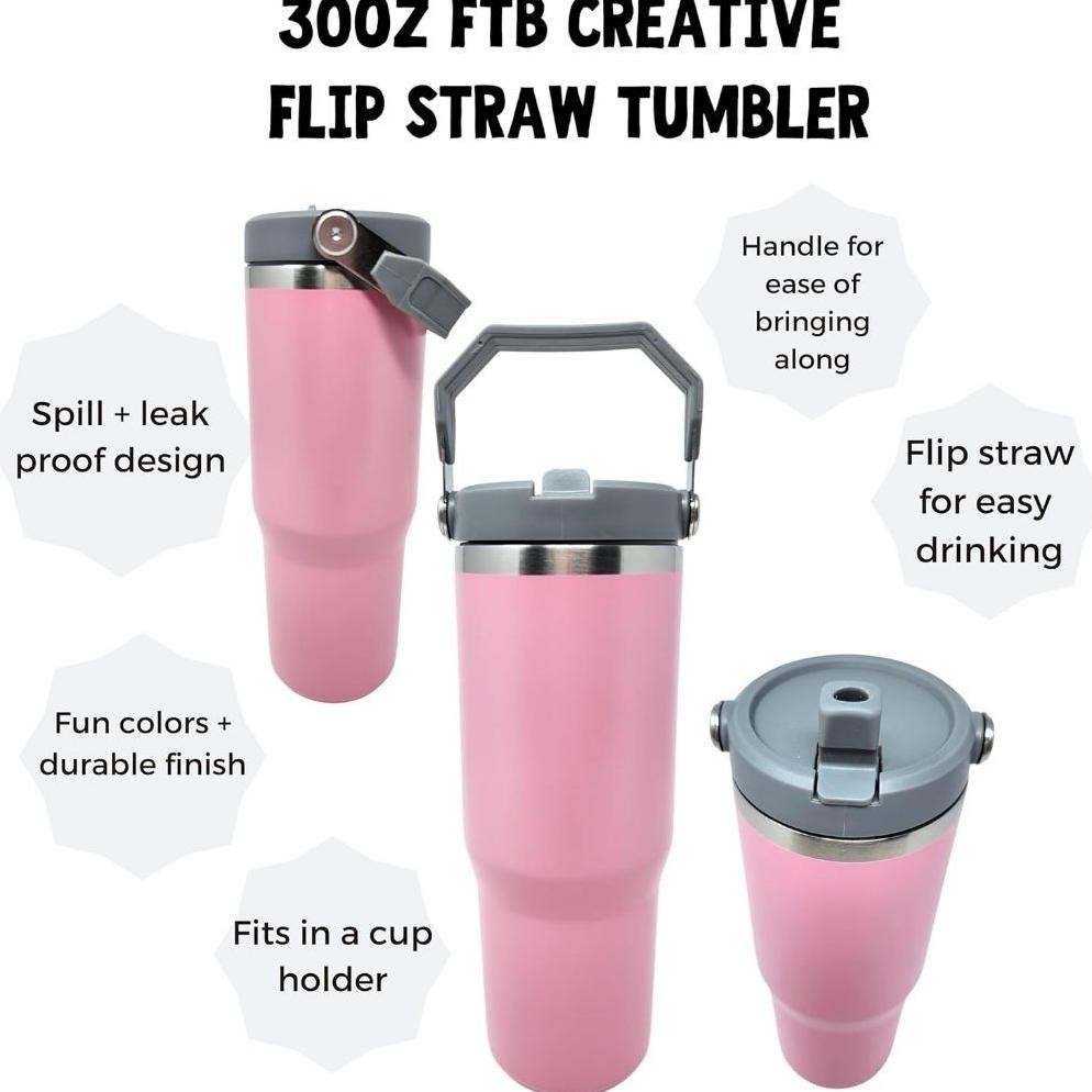 Promo Tumbler Botol Bucket Gagang 900Ml Handle Termos 30 Oz Sedotan Minuman Mug Cangkir Gelas Bahan 