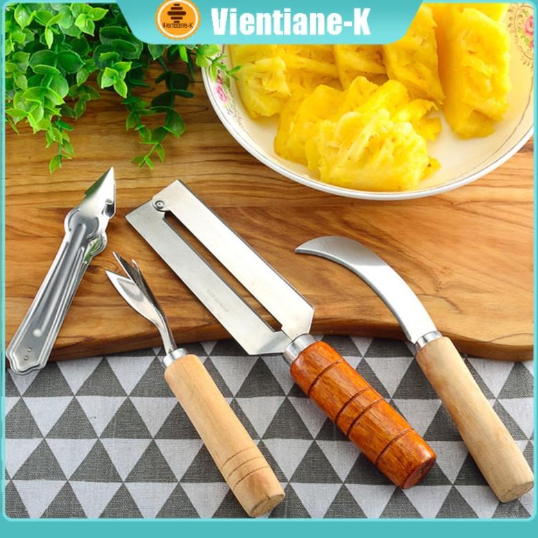 Bisa Cod 4 Pcs Pineapple Peeler Set / Set Pengupas Nanas / Pisau Nanas ||