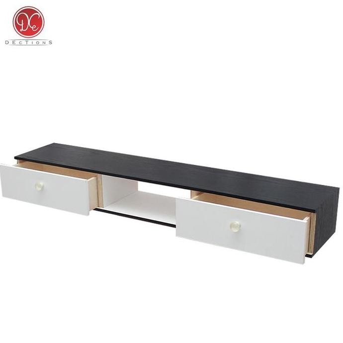 Rak Tv Dinding 100X20Cm 2 Laci Meja Tv Tempel Dinding Modern Allshop