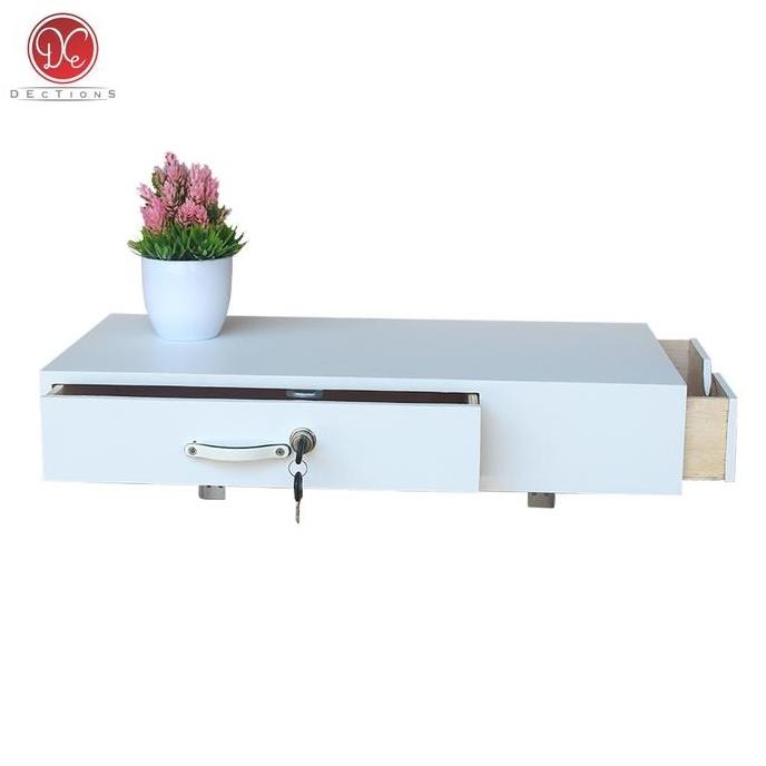 Rak Laci Dinding Gantung Lipat 60X30 Cm 2 Penyimpanan Dengan Kunci Allshop