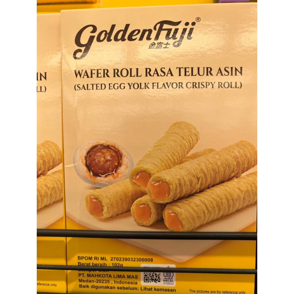 

GOLDEN FUJI SALTED EGG YOLK. GOLDEN FUJI WAFER ROLL RASA TELUR ASIN. SALTED EGG YOLK