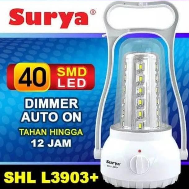 Surya Rechargeable Emergency Lamp Shl L3903+ - Putih