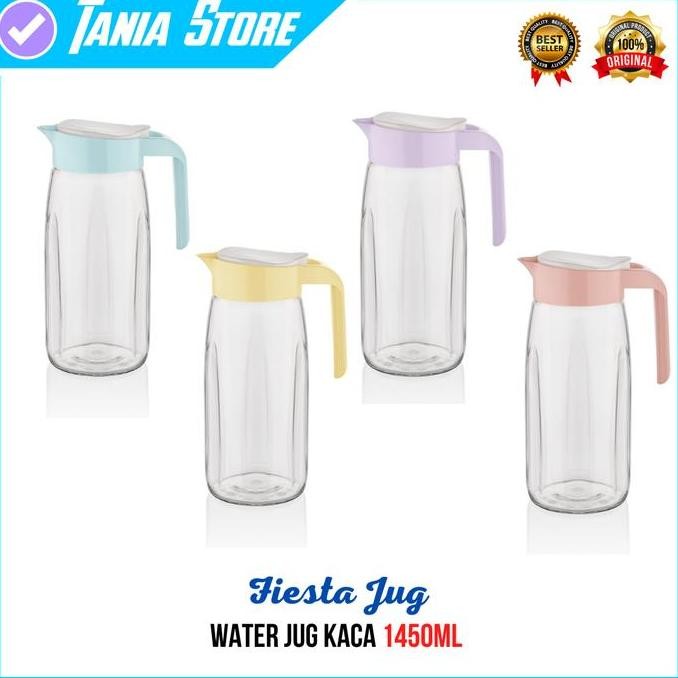 Botol Water Jug Wadah Minyak Goreng Kaca 1,4 Liter Teko Air - Fiesta LJ