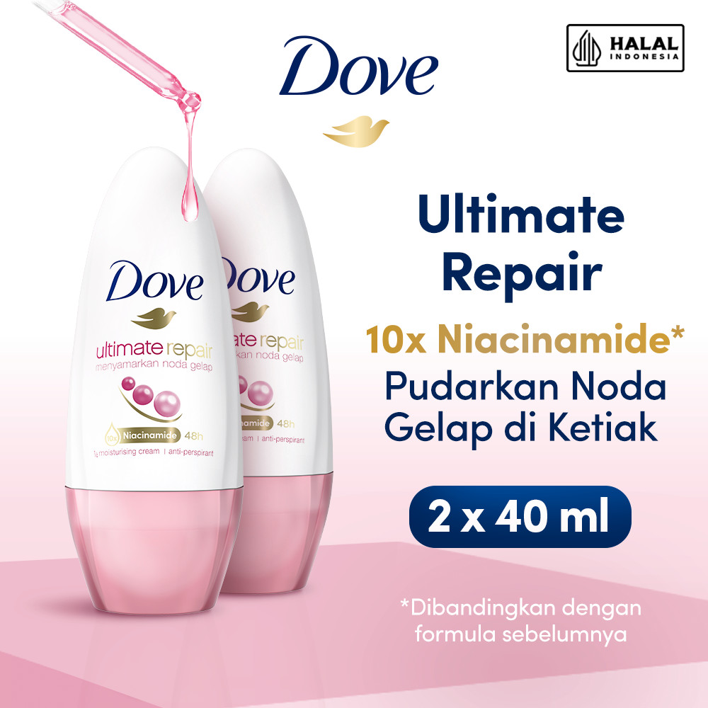 Dove Deodorant Roll On Ultimate Repair 40 mL Twinpack (x2)
