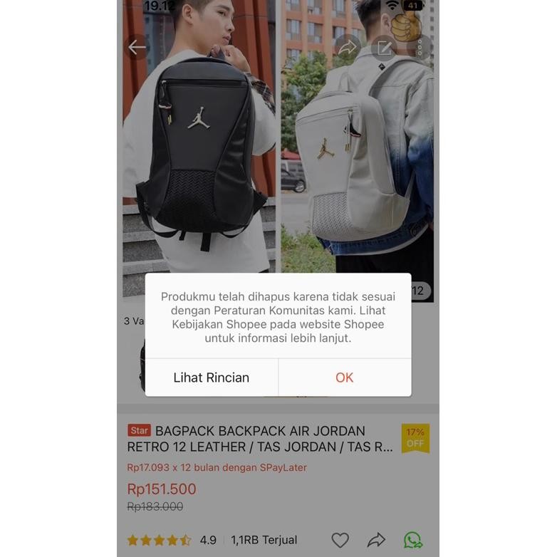 Cod Ransel Jordan Kulit Retro 12 / Backpack Bagpack Leather Jordan Retro 12 / Tas Sekolah / Tas Kant