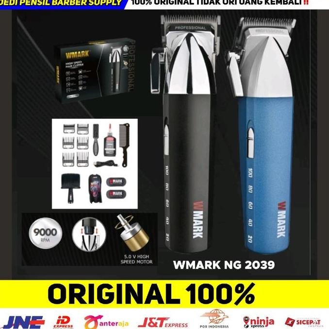 WMARK NG - 2039 HAIR CLIPPER 9000 RPM ORIGINAL ALAT CUKUR ELEKTRIK MESIN CUKUR CAS TANPA KABEL Metal