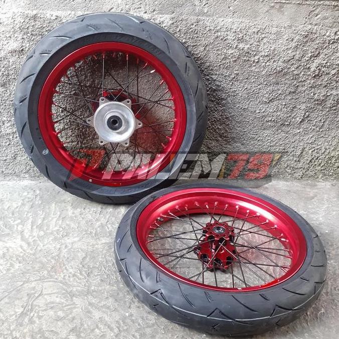 Ready  Wheelset Merah CRF 150 Supermoto Ban Corsa CRF150 Velg Expedition RED