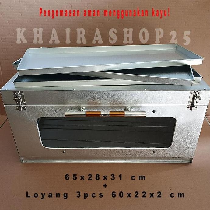 Oven tangkring 2 tungku oven kompor rak 2 dan 3 susun termasuk loyang packing kayu AN