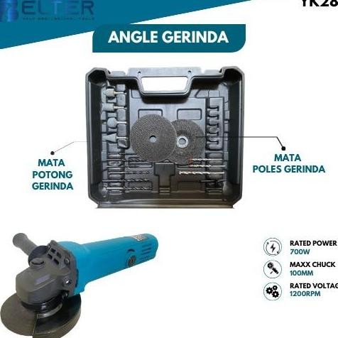 BELTER Mesin Gerinda 4" dan Mesin Bor 10 mm Set Bor Gerinda Lengkap