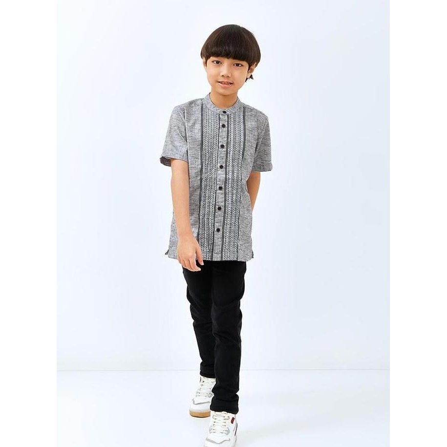 INSTAN CARVIL BAJU KOKO ANAK ARRAYAN - GREY LARIS
