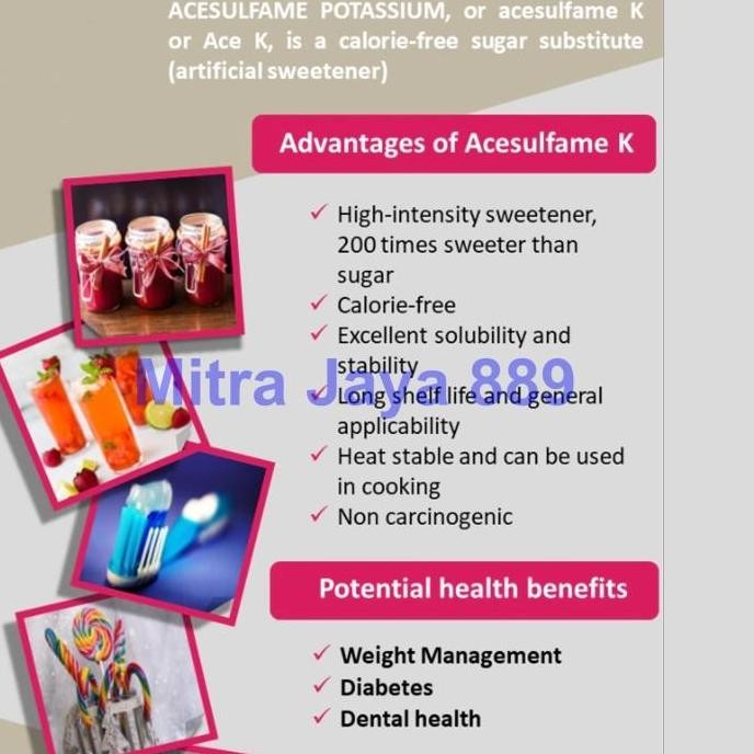 

Acesulfame K Pemanis BTS / Pemanis Makanan dan Minuman 100 Gram