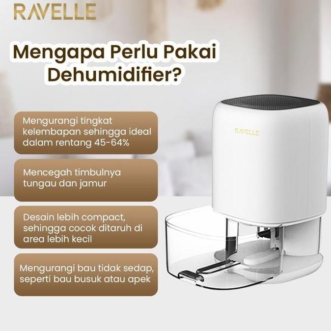 Ravelle Dehumidifier Kapasitas 1 Liter (Alat Pengontrol Kelembaban Udara)