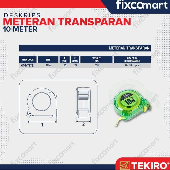 

Tekiro Meteran Transparan 10 m / Tekiro Meteran 10 m
