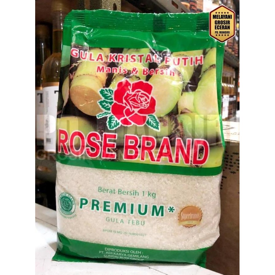 

ROSE BRAND GULA KRISTAL PUTIH GULA TEBU PREMIUM 1 KG / HIJAU