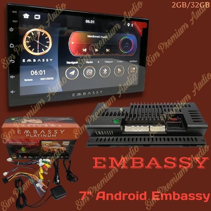 * Head Unit Android Embassy 7 Inch Platinum Ram 2Gb / Rom 32Gb Android *