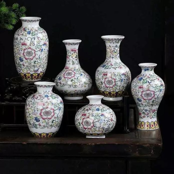 Termurah Vas Bunga Keramik Cina Oriental / Chinoiserie Pajangan Vas Meja / Bud Vase Table Decoration