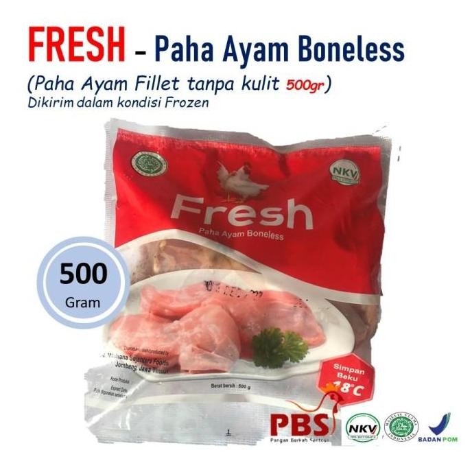 

FRESH - Ayam Fillet Paha 500gr - Daging Chicken Tight Boneless