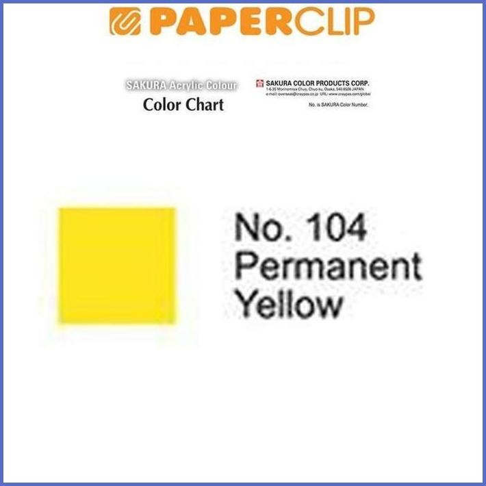 

STOCK NEW ACRYLIC SAKURA 20ML PERMANENT YELLOW XAC20-104 TERLARIS