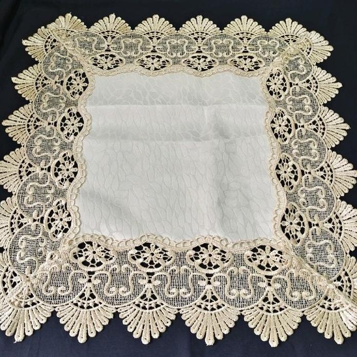 Premium Taplak Meja Tamu Segi Empat/Meja Sudut Meja Coffe Renda Bordir Import