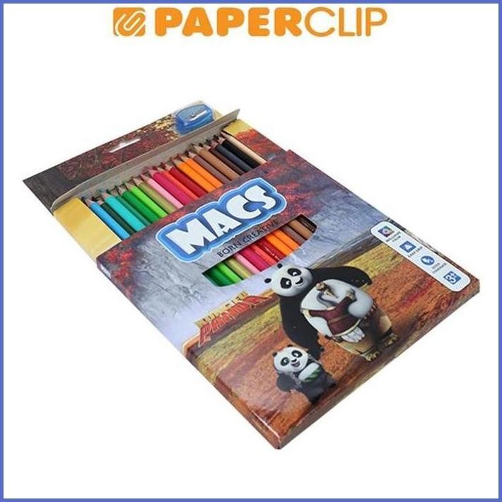 

STOCK NEW PENSIL WARNA MACS 40024 24 COLOURS KUNGFU PANDA TERLARIS