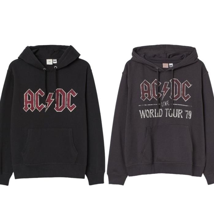 Hoodie Unisex Hm Sablon Acdc Tour Flecee Katun