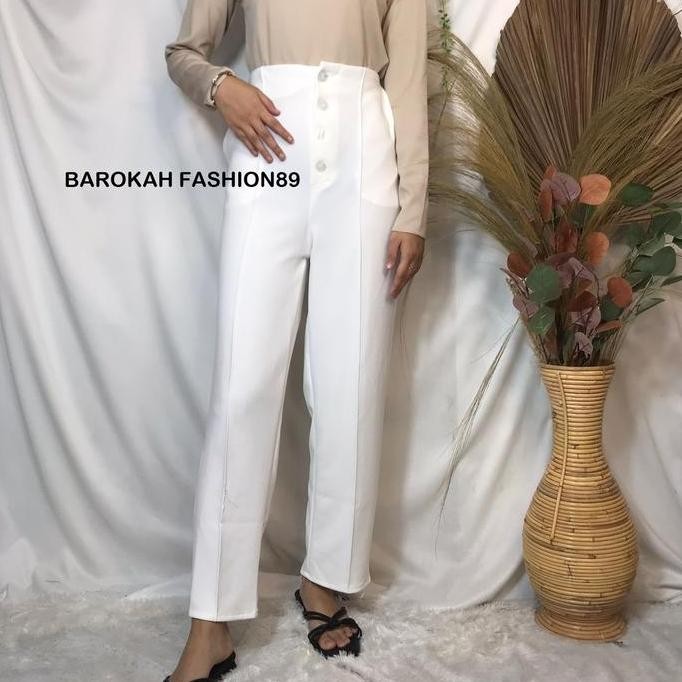 Dv9 >> Celana Kulot List Kancing  / Celana Kulot Scuba / Basic Pant / Scuba