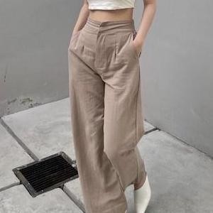 Dr321>> Celana Kulot Linen Highwaist 2239 Linen | Celana Kulot Wanita Panjang