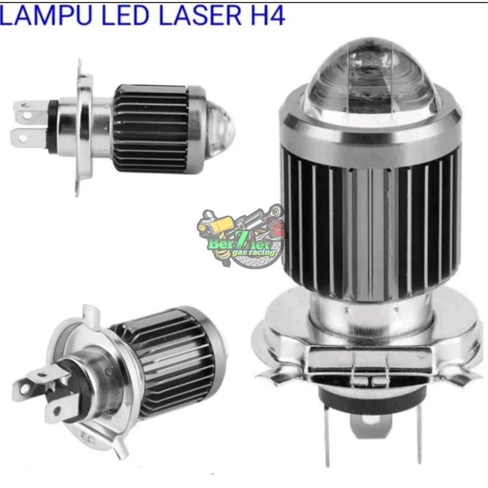 Lampu Led Utama Motor Mobil H-4 Laser D2 2 Warna Putih/Kuning & Putih/Putih Dc-D2-H4  (Harga Satuan)